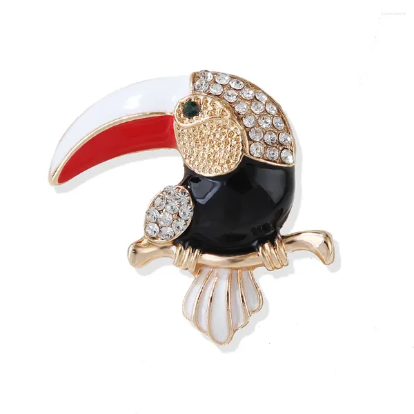 Spille Rhinestone Toucan Parrot for Women UNISEX Animal Bird Pin Fashion Party Daily Jewelry Coat Mili d'abbigliamento Accessori