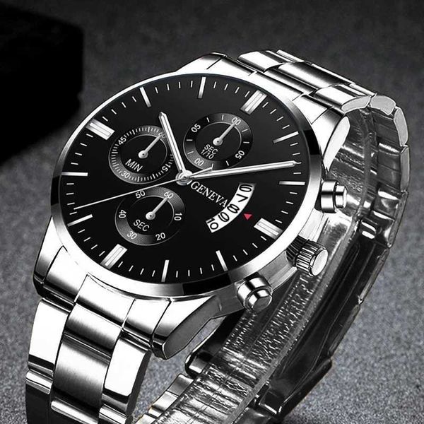 Armbanduhr Reloj Hombre Herren Edelstahl Luxus Kalender Quarz Armband Business Watch Relogio Maskulino H240504