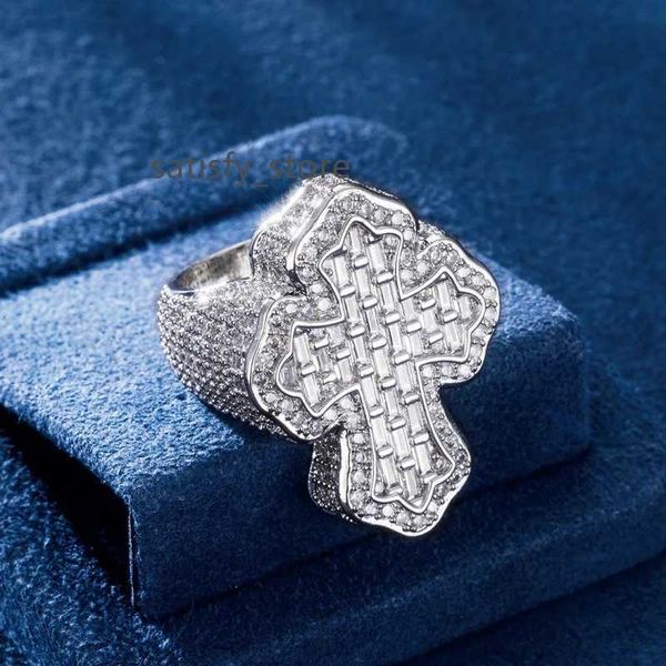 Großhandelspreis Custom Pass Diamond Tester VVS Moissanit Ring herausgefahren 925 Silberring Männer HipHop Schmuck Hip Hop Ring