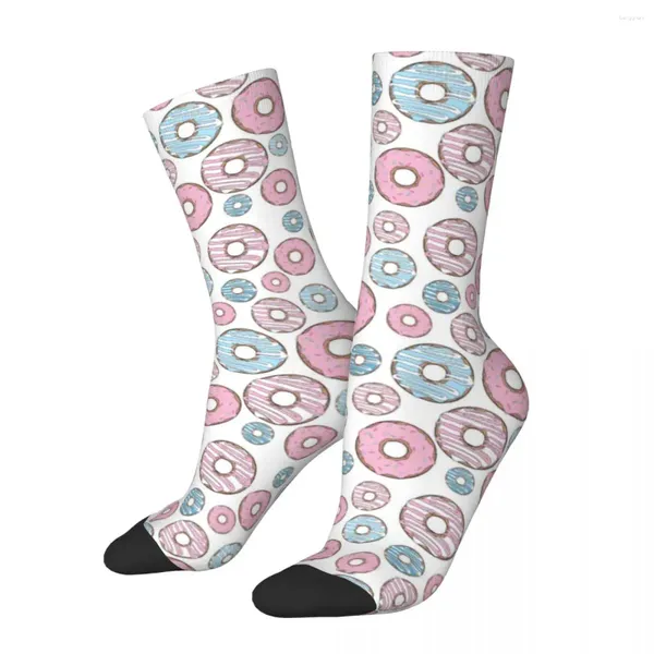 Frauen Socken abstrakte Donut -Strümpfe Unisex Sweet Food Print Weich atmungsaktiv