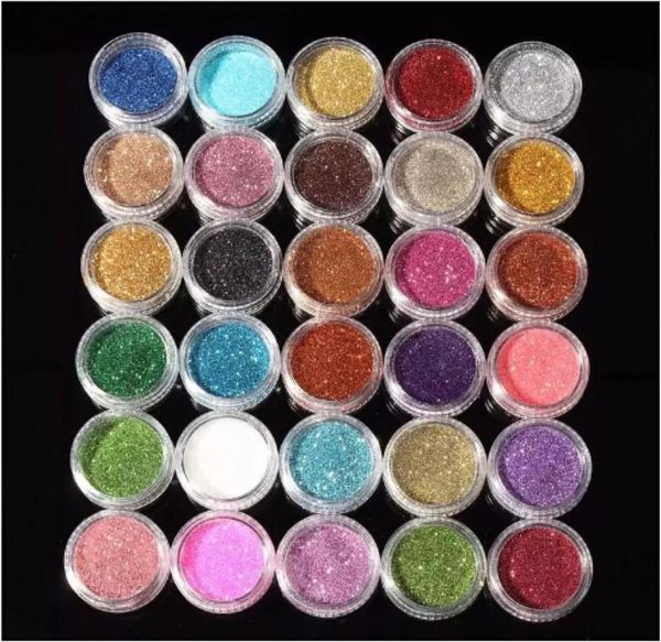 Novos 30pcs de cores mistas pigmento glitter mineral spangle sheshadow makeup cosmético Conjunto de cosméticos Longlasting Random Color9348797