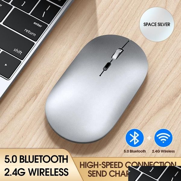 Camundongos x2 bluetooth sem fio para livro de laptop computador de comprimido recarregável Substituição 500mAh portátil Apple mouse Drow Drop Computador OTJUZ