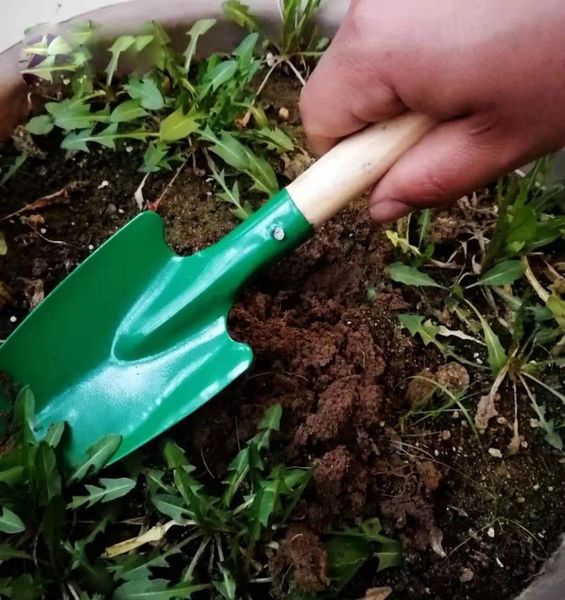 26 cm Mini pala di sabbia Palto da spiaggia pala da giardino metallo con robusti strumenti per giardinaggio in legno per legno