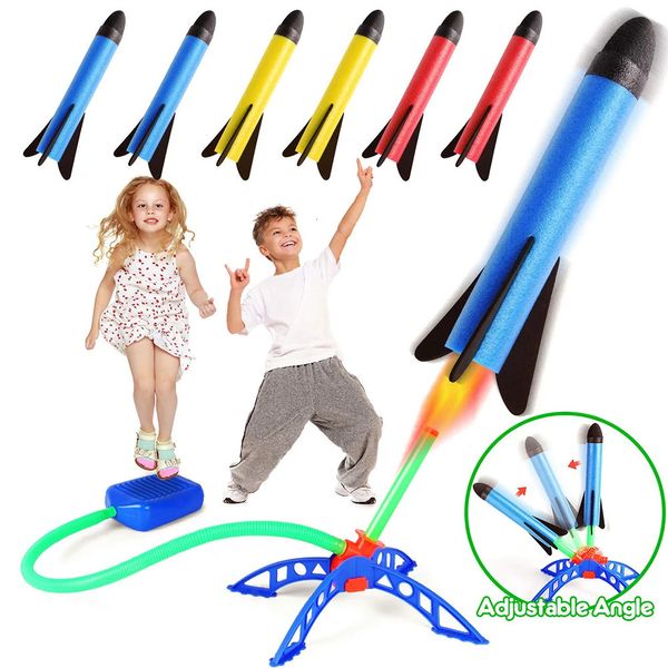 Kid Air Rocket Foot Pump Launcher Outdoor Air Pressed Stomp Hochsteig Raketenspielzeug Kinderspiel -Set Jump Sport Games Toys für Childre 240430