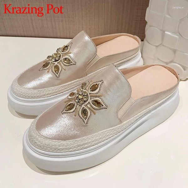 Scarpe da fitness krazing pentola casual vera pelle di punta rotonda con tacchi alti sottili giovani donne accoglienti donne vulcanizzate l95