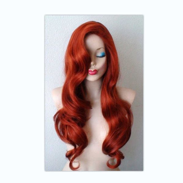 peruk uluslararası istasyon moda kadın kıvırcık saç uzun patlama kırmızı deniz kızı