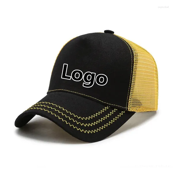 Ball Caps Custom Trucker Hat для мужчин Summer Mesh Sports с Logo Women 5 Panels Hollow Out Design Leisure Baseball Cap