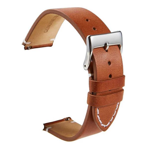 Sehen Sie sich Bands an, die Heißverkauf Schnellveröffentlichung Calfskin Lederband Soft Matte Bands 16 18 20 22 24 -mm -Träger für Smart ES H240504