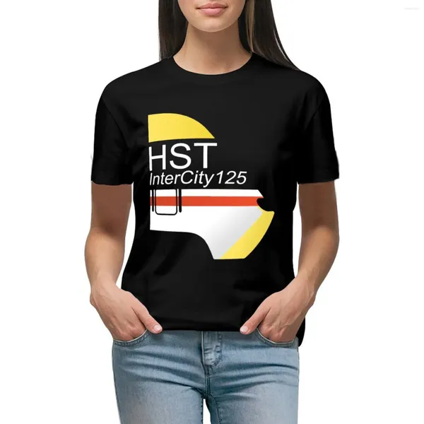 Polos femininos HST Intercity 125 Classe 43 T-shirt Blouse Graphics Camisetas pretas para mulheres