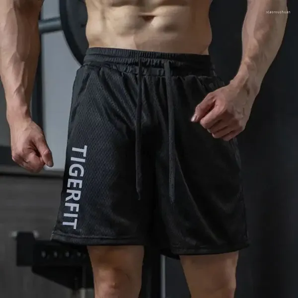 Herren -Shorts Männliche kurze Hosen Jogger breites grafisches Mesh Baggy Lose Sweat Sport 3 Viertel Kleidung in lulstiler Y2K XL Dünn