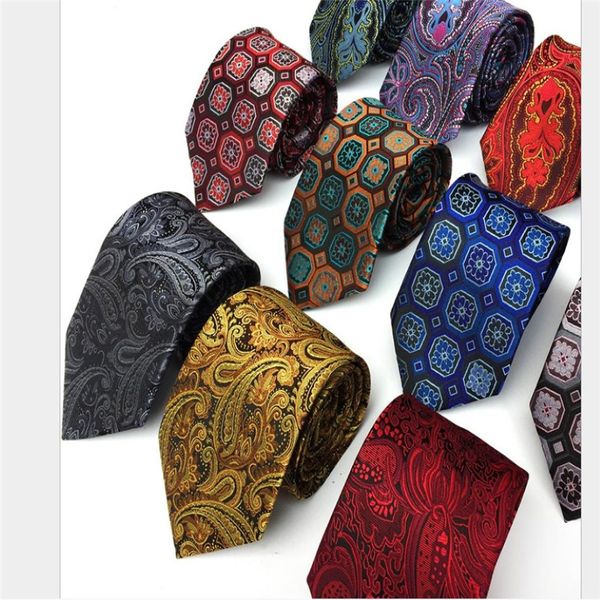 2021 Mode Krawatten Klassische Herren Streifen gelbe dunkelblaue Hochzeit Bindungen Jacquard gewebt 100% Seidenmänner Solid Tie Polka Punkte Hals Bindungen 263s