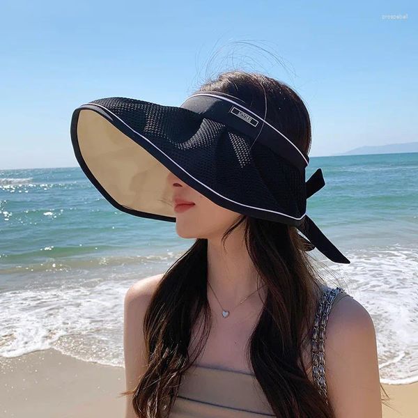 Cappelli larghi Brim Magh Face Letter Etichetta alla moda Top Cappello vuoto Summer Sun Protection and Shadeing Big Outdoor Shell