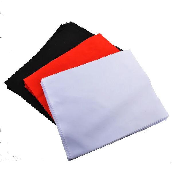 100pcs 170gsm 15x18cm Sublimação de óculos brancos lentes lentes Óculos de microfibra Pano limpo preto Red Opção 240422