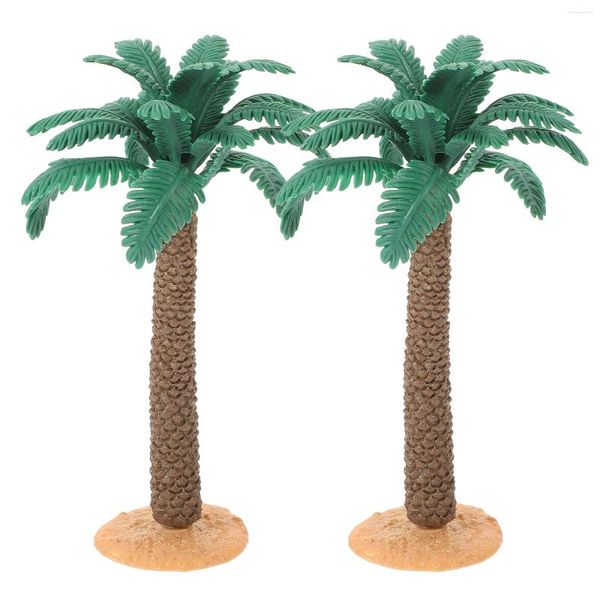 Fiori decorativi 2 pezzi Ornamenti per piante paesaggistica Accessori 2pc (PVC con palme simulazione di palme giocattolo in miniatura in vaso