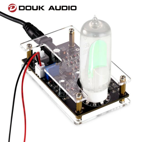 Amplificador Douk Audio Estéreo Indicador de nível de áudio sem 6e1 amplificador de tubo vu medidor mágico olho DIY placa+caixa