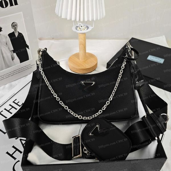 Bolsa de grife 2005 hobo 3 peças sacos bolsas crossbody venda luxurys ombro saco de bolsa feminina feminina de alta qualidade de lona de lona