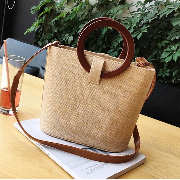 Bag Frau Strand europäisches Design weibliche weibliche massive Holz wilde Schulterbote für junge Mädchen Mädchen Handtaschen