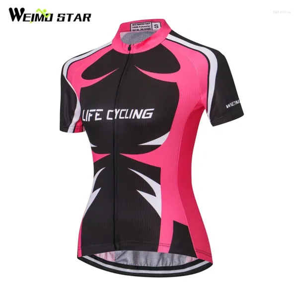 Jackets de corrida Weimostar 2024 Pro Team Cycling Jersey Mulheres de manga curta Roupas respiráveis Rouso de verão MTB Bicycle Bike Shirt