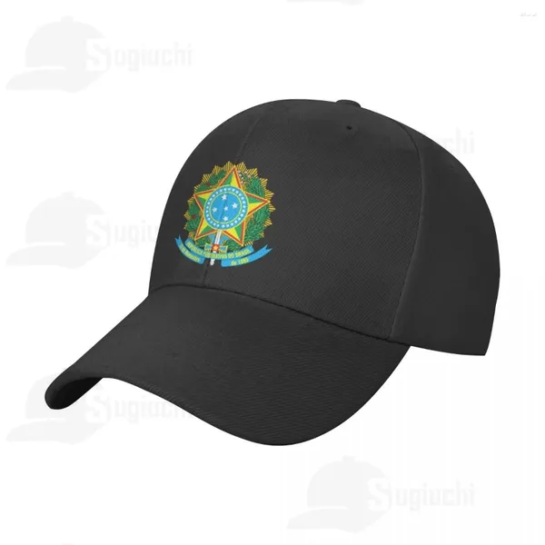 Ball Caps Nacional emblema do Brasil Brasil Arms Sun Baseball Cap Hats Ajustável para homens Mulheres unissex Cool Outdoor Chapéu