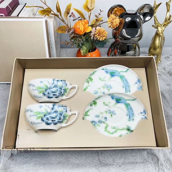 Designer -Tassen und Untertassen Sets England Wedg Jade Phoenix Nachmittag Tee Set Geschenkbox Kaffee Blume Tee Tasse