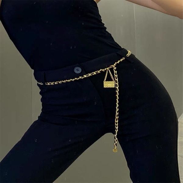 Women Designer Chains Belts Fashion Designer Link Belt for Women No Brand Buckle Chain Gold Vintage Gold Welband 155Q