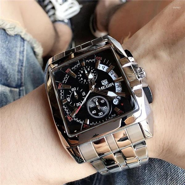 Orologi da polso Megir Fashion Mens Watches Top Quartz Watch Men Steel Date Waterproof Sport Relogio Masculino