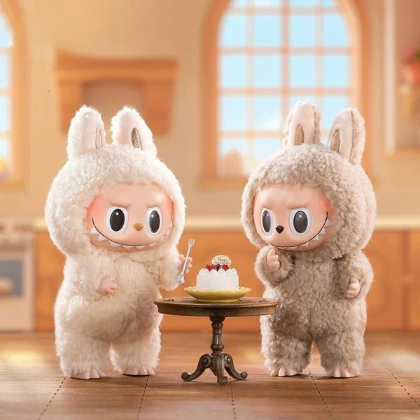 Labubu Os monstros emocionantes da série de macarons Blind Box Toys Mystery Kawaii Anime Figura Dolls Surpreenda Girls Christmas Presente 240426