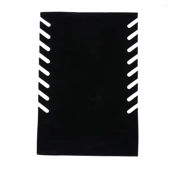 Bolsas de joalheria Colar Display 5 Notches Organizador de corrente Black Velvet Fabric Rack 11,14 x 7,48in para correntes de correntes de pulseiras