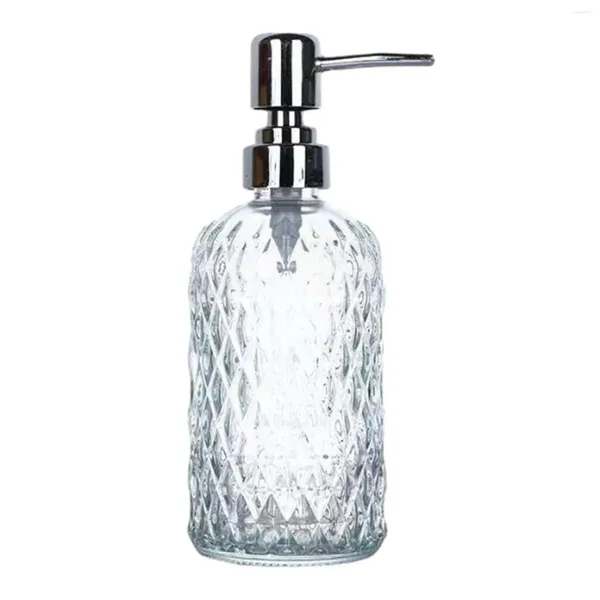 Dispensatore di sapone liquido Pompa in vetro Bottiglia robusta per le perdite cucina vuota per lavanderia da controsoffitto El Home 400ml