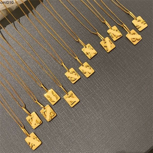 Colares de pingentes de designer Celi para mulher banhada a ouro Europa e America Constellation Plate Plate Square Jewelry Gift Klay