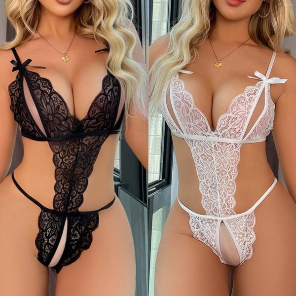 Bras Sets Jance Raccolta di lingerie erotica pigiano scheletro senza schienale set uniforme di tentazione sexy per adulti