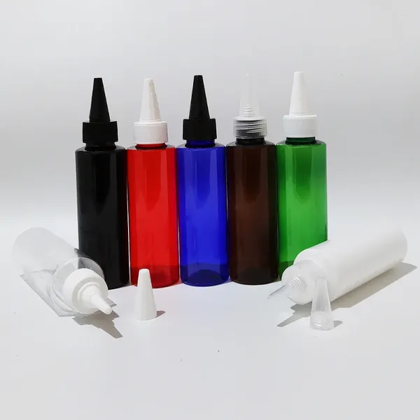 Bottiglie di stoccaggio 100 ml Plastica di lozione cosmetica nera vuota con berretto a torsione da 3,5 once di lubrificanti a bottiglia gel olio