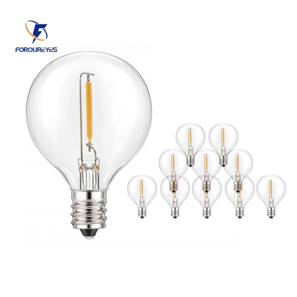 Decorazioni 10pcs G40 Lulb LED E12 5V 110V 220V 1W PC Bulbi di globo bianco caldo impermeabile per corda Light Outdoor Patio Outdoor Home Decor