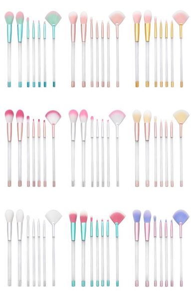 Ben spazzole per il trucco Set 7 pezzi manico vuoto chiaro 10 colori Glitter fai -da -te Pvc Cosmetic Borse Hollow Beauty Make Up Tool Color4912815