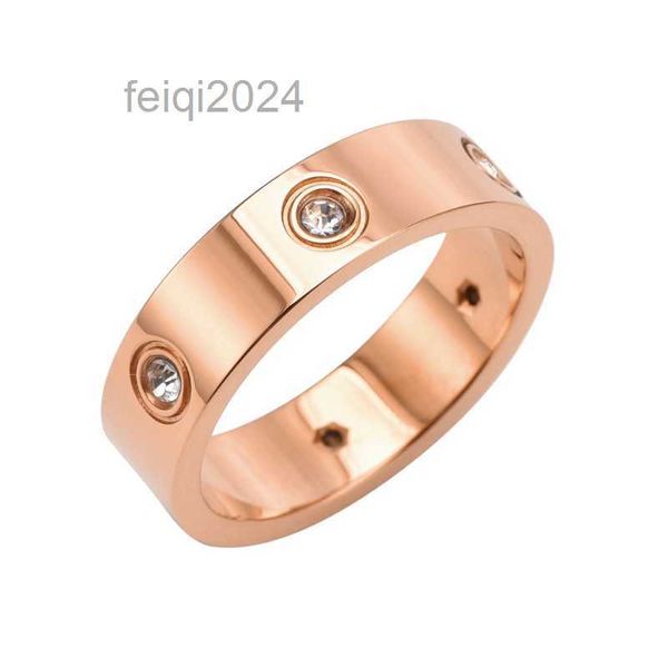 Anello di design Amicizia Anelli pollici Titanio Acciaio Silver Love Rings Uomini e donne Diamond Gold Gioielli Piatto coppia Ringi Regalo 5-11 Auto amore Carre