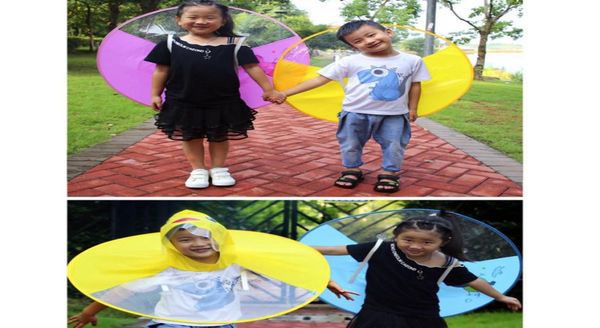 Crianças fofas capa de chuva cartoon pato crianças chuva poncho ufo forma infantil casaco de chuva menino menina de chuva caneca de chuva windbreaker guarda -chuva 224476468