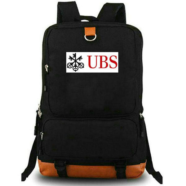 UBS Backpack Union Bank Of Svizzera Daypack Rich School Borse Borse Packsack Stampa di zaino per leisure Laptop Day Pack