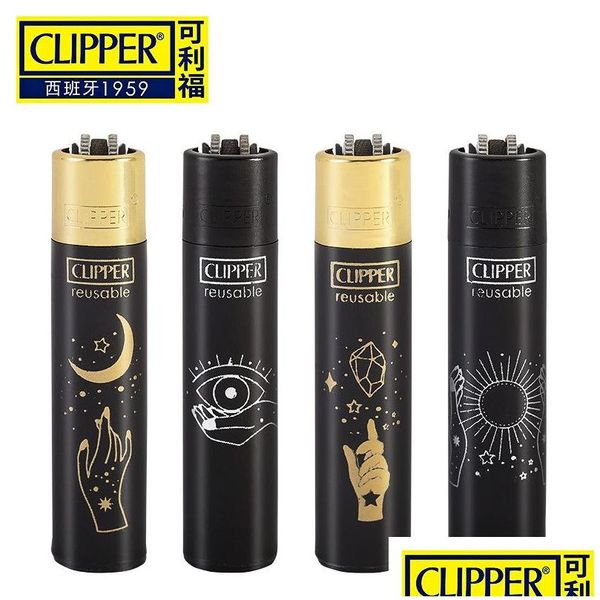 Accendini Nuovo originale Clipper spagnolo Clipper Accendino più leggero Nylon Gas Butane Firestone Flint Flint Open Gadget Drop Dropliv Dh6DU