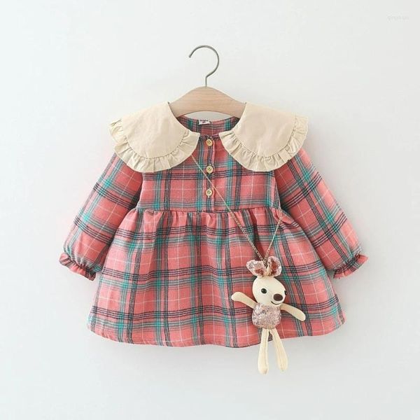 Джакеки осенние платье пледа 2024 Детская девочка кукла Кукла Юбка Принцесса детская детская одежда