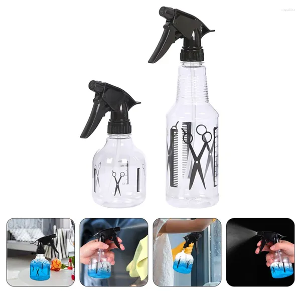 Garrafas de armazenamento 2 PCs Spray Spray Hair Watering Pot Barber Salão Salon Scissors Shop Shop Tool Can Travel