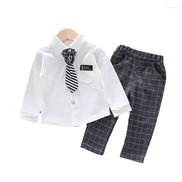 Set di abbigliamento per bambini in autunno per bambini in abiti per bambini pantaloni per camicia in cotone 2 pezzi/set da bambino costume da bambino per bambini