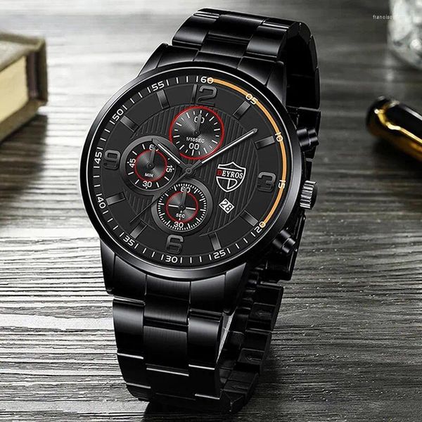 Armbanduhr Fashion Mens Edelstahl Uhren Luxus Sport Quarz Armbanduhr Kalender Luminous Clock Männer Business Casual Uhr