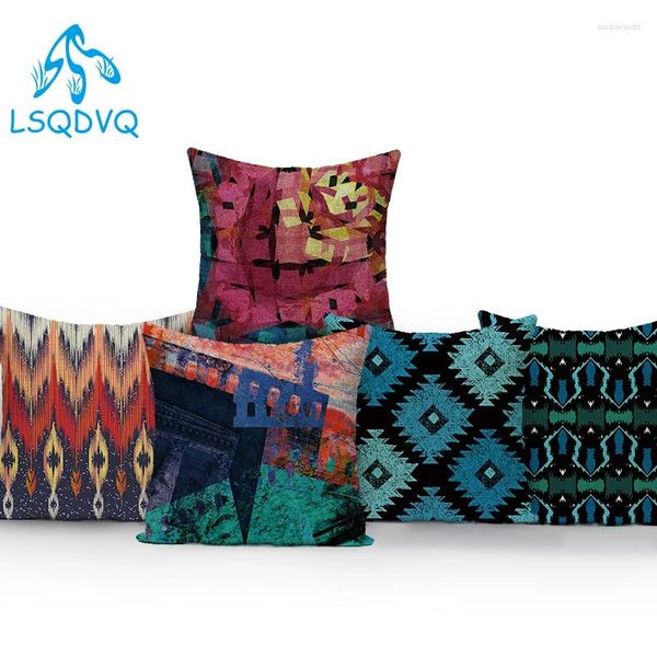 Kissen dekorative Wurfkissen bedecken Polyester abstrakte geometrische farbenfrohe quadratische Sofa für Wohnzimmer Cojines