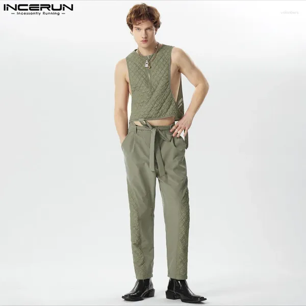 Men's Tracksuits Incerun 2024 Estilo americano Men elegante conjunta