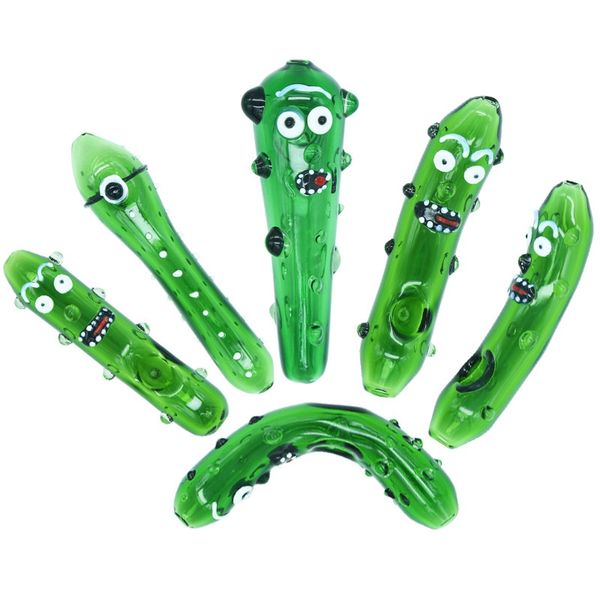 10pcs cetriolo verde divertente tubo di vetro cucumero tubo di fumo di tabacco heady