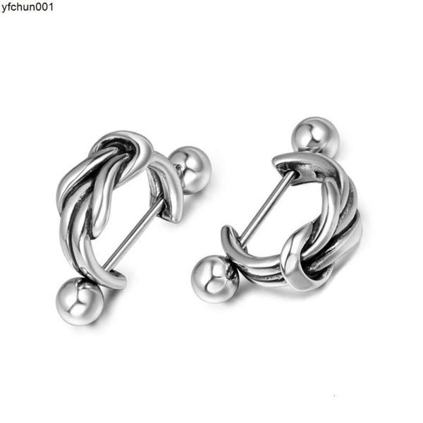 Orecchini di coppia semplici Orecchini in acciaio in acciaio di moda maschile hip hop geometrico CF115