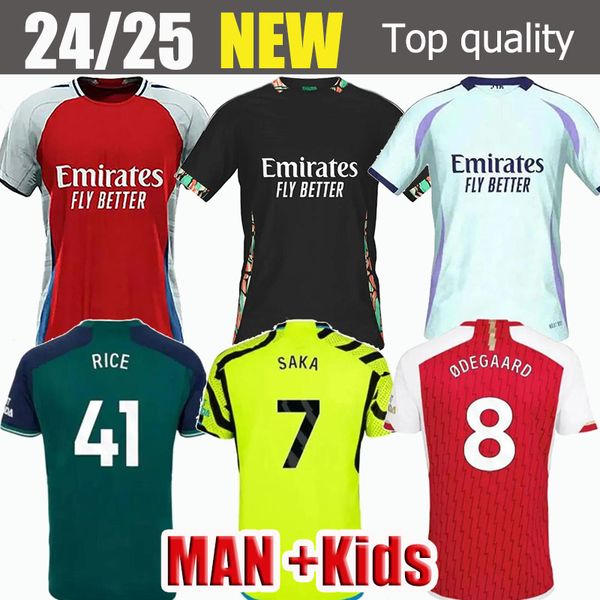 24 25 G.Jesus Saka Soccer Jerseys Fan Fans Version версия Smith Row Odegaard Trossard Martinelli Havertz Tomiyasu Arsen Jersey 23 24 Top Football Men Men Kids Sets