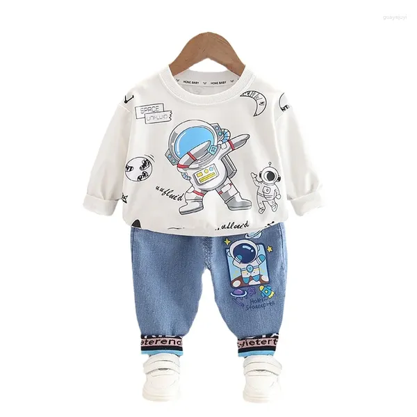 Set di abbigliamento primaverili per bambini in autunno abiti da bagno outfit per bambini pantaloni da t-shirt 2 pezzi/set per bambini casual per bambini