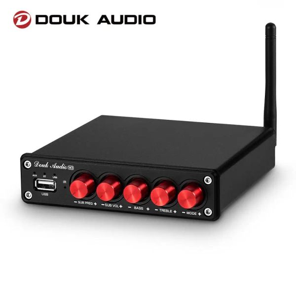 Verstärker Douk Audio M3 HIFI 2.1 Kanal Bluetooth 5.0 Digitalverstärkerempfänger Subwoofer AMP Stereo Audio AMP USB -Player W/Tone Control