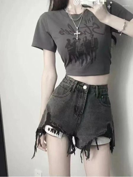 Shorts femminile Deeptown American Retro Grunge streetwear Sexy Denim Women 2024 Spring Summer Fashion Jeans Female Female